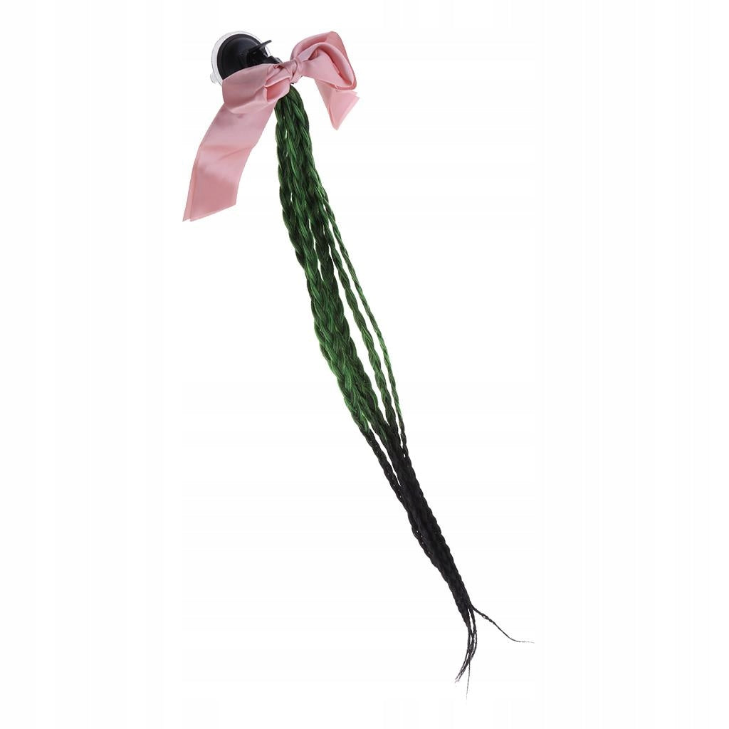 Helmet Hair Helmet Pigtails Gradient Ramp Helmet Braids Green to Black