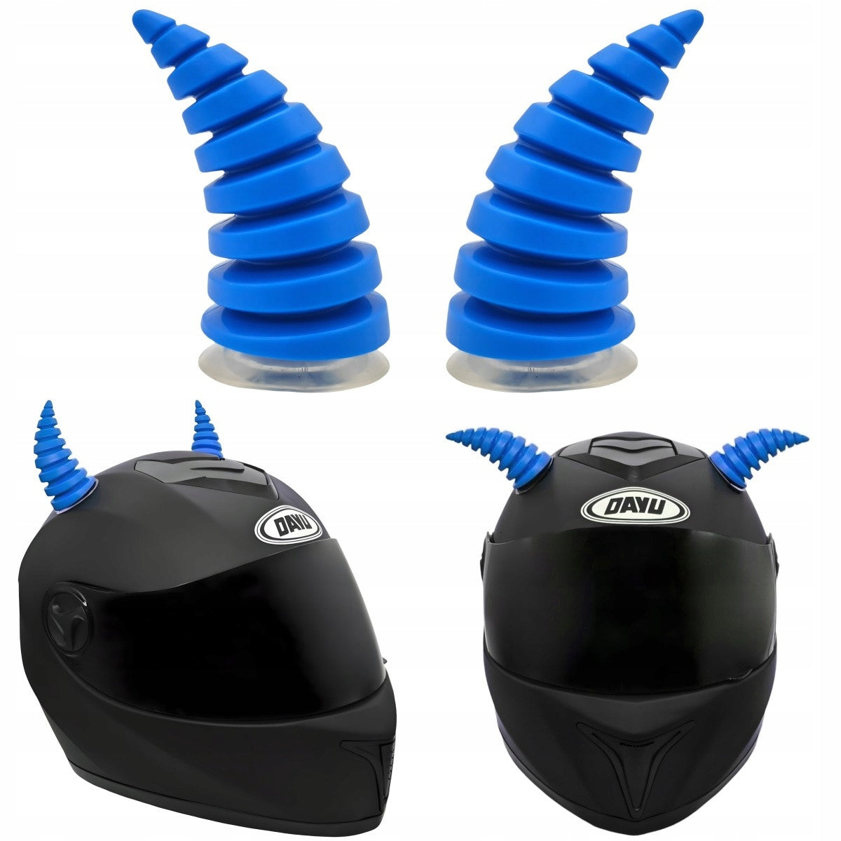Helmet Horns Colors 2 Pcs Blue Manufacturer no brand