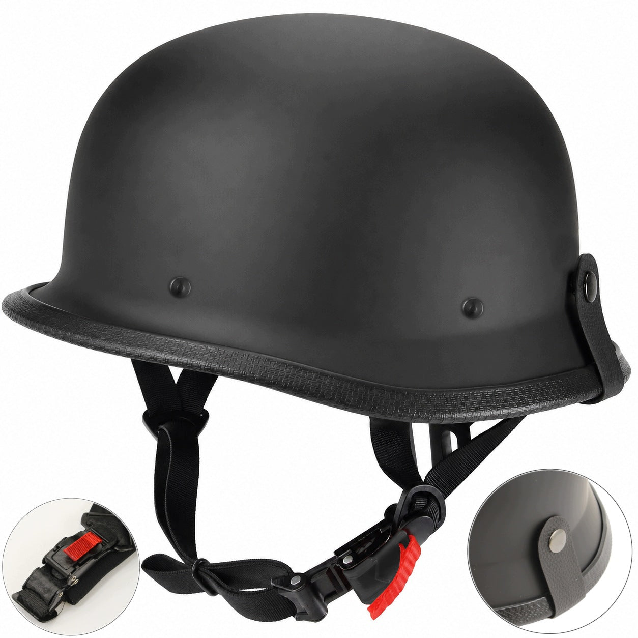 Helmet L Motorcycle Chopper Black German Veteran Peanut LUX