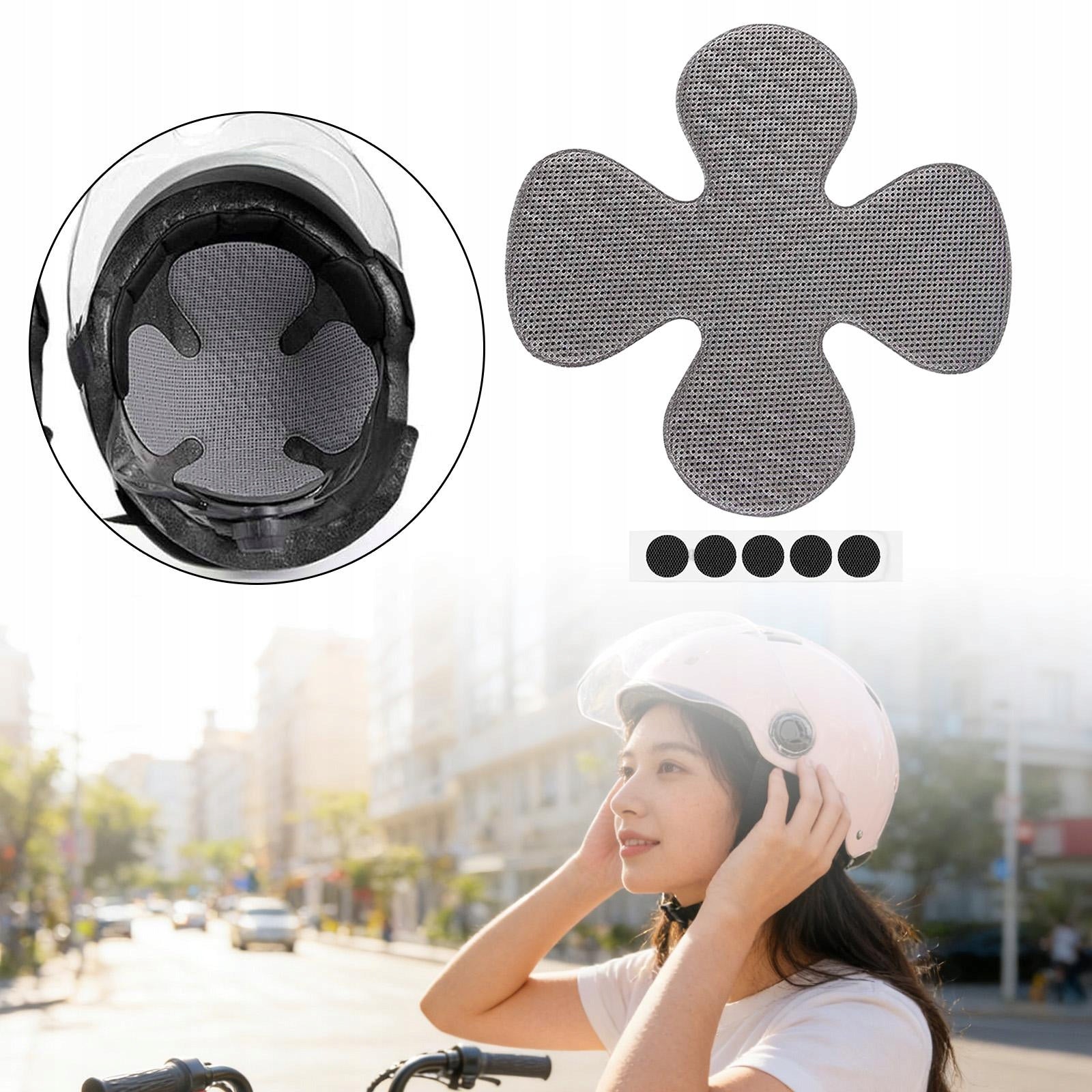 Helmet Liner Pad Breathable Motorcycle Padding Insert Cushion Mat Gray
