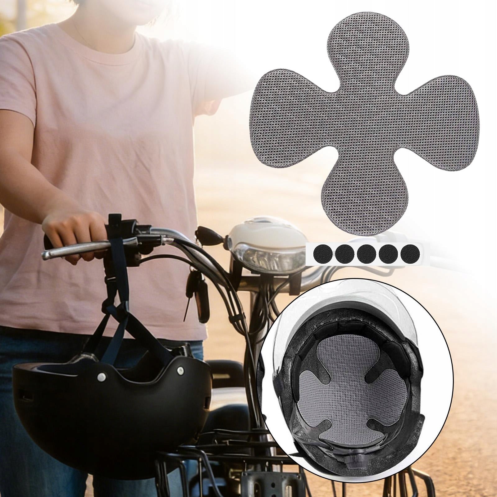 Helmet Liner Pad Breathable Washable Motorcycle Padding Insert Cushion Gray