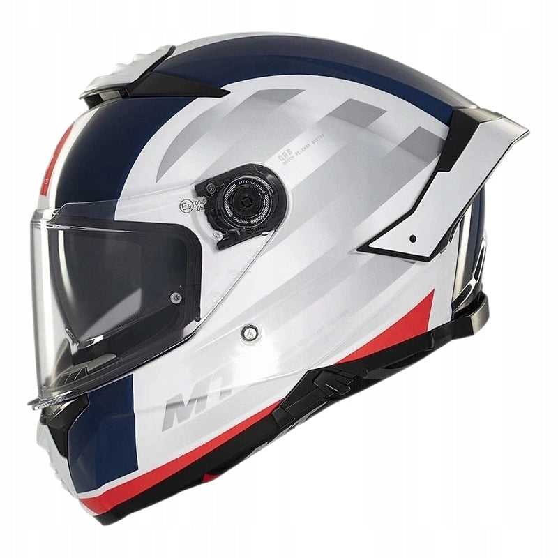 Helmet MT THUNDER 4 SV THREADS GLOSS WHITE/BLUE blue red