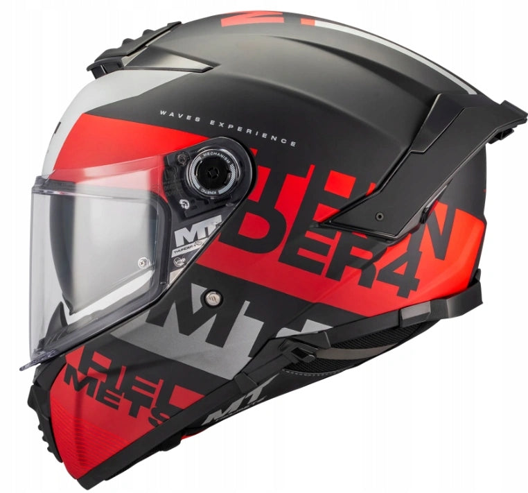 Helmet MT THUNDER 4 SV WAVES BLACK/RED/WHITE black red white FREEBIES