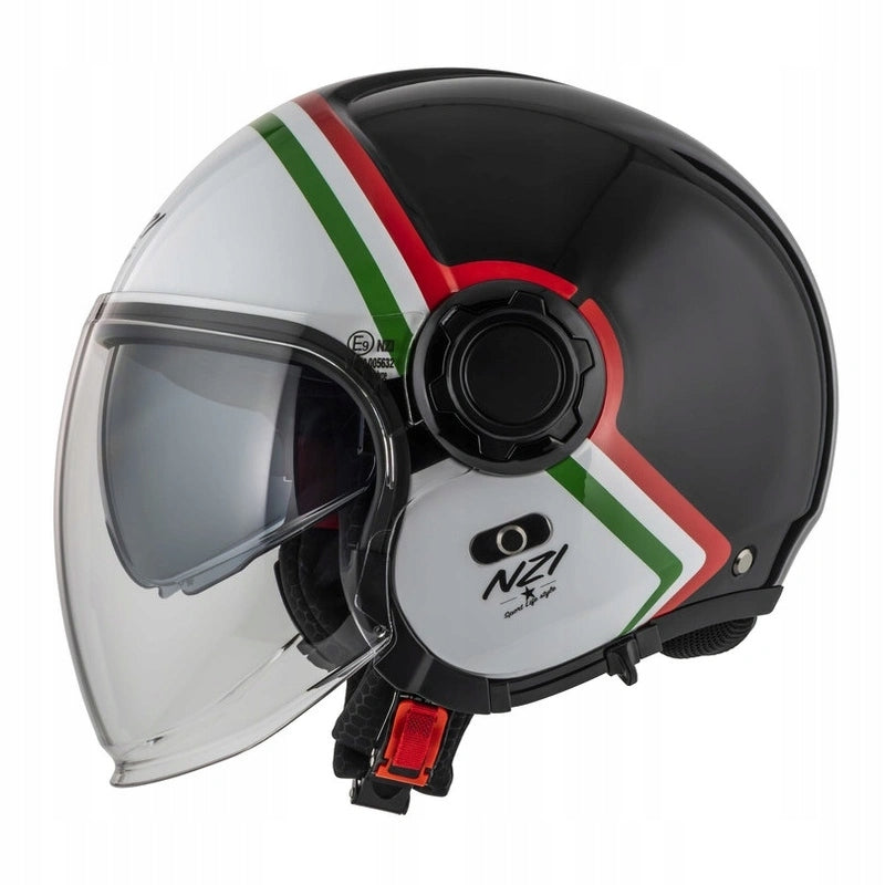 Helmet NZI RINGWAY 2 DUO SKYLINE BLACK WHITE ITALY black white FREEBIES
