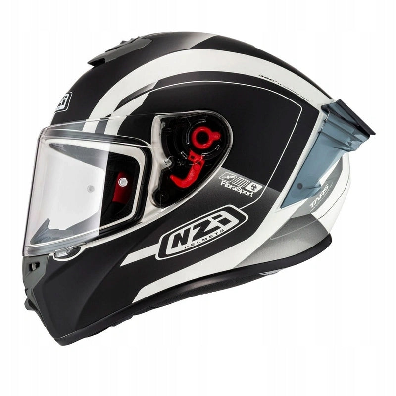 Helmet NZI TRENDY ELEGANCE WHITE BLACK TINTED MATT white black FREEBIES