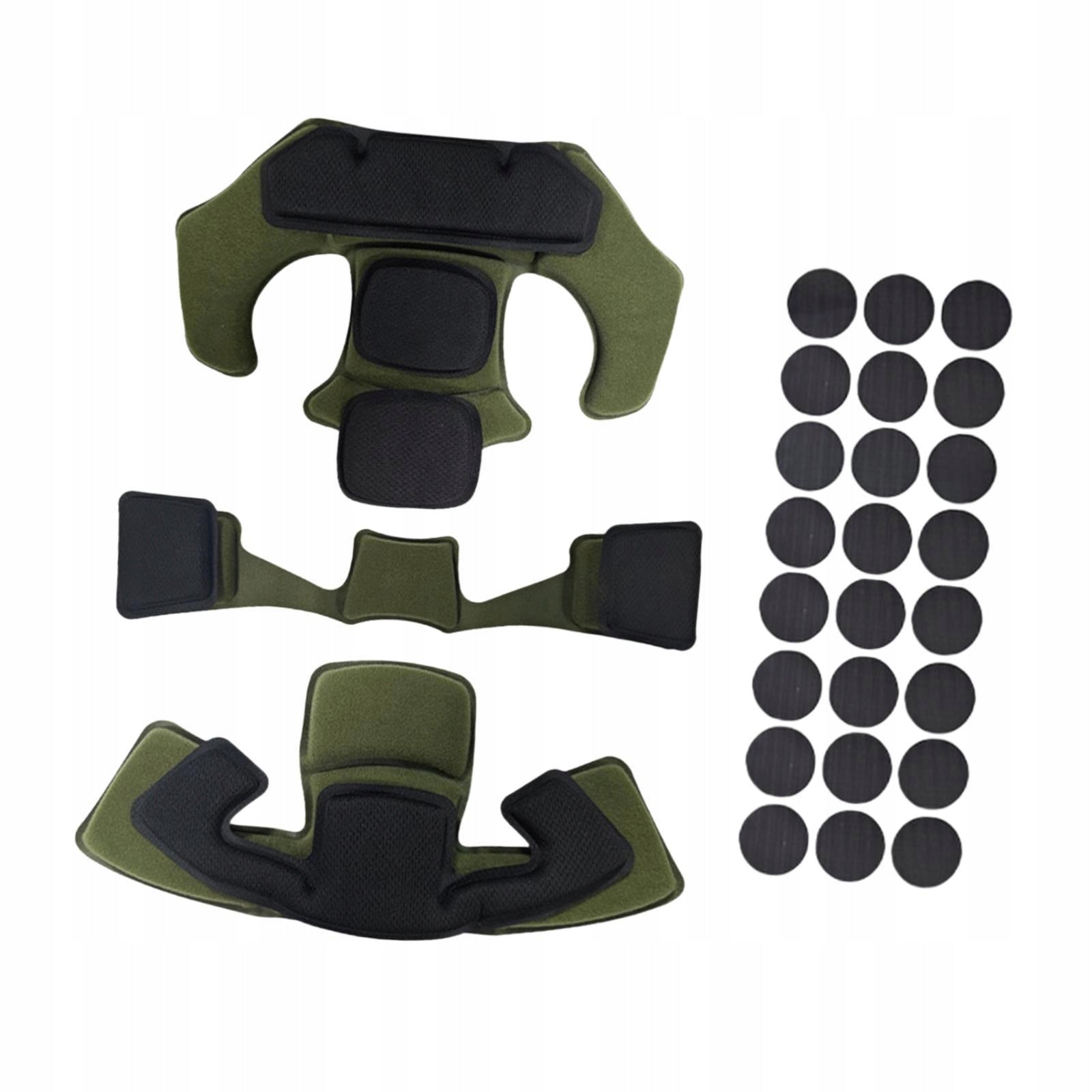 Helmet Padding Kit, Inserts Cushions, Anti Collision Lining, Green