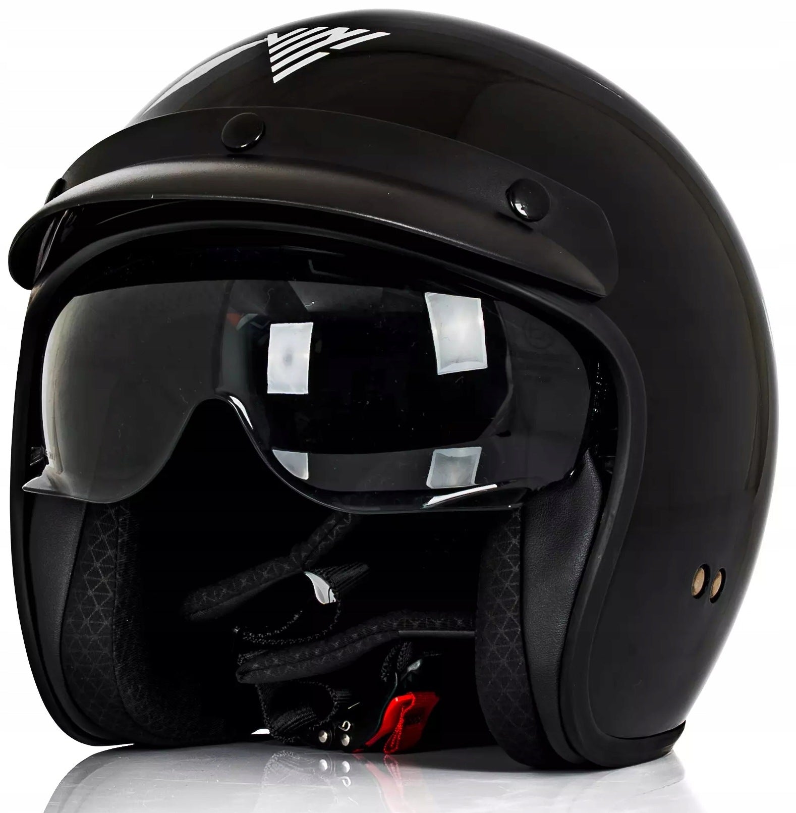 Helmet Vini Stratos black mat M blenda glass walnut chopper bobber cruiser