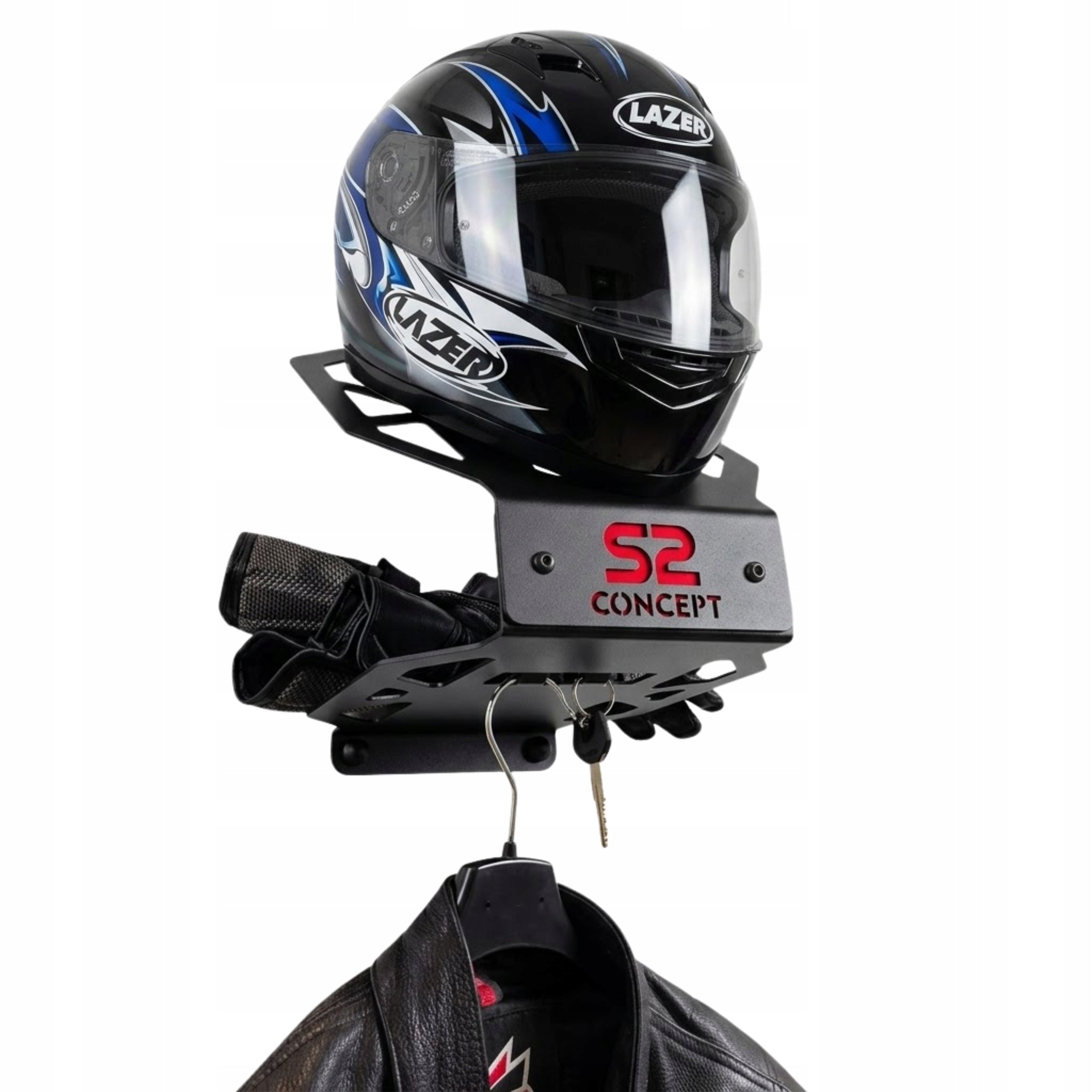 Helmet Wall Mount Motorcycle Hanger Black Manufacturer no brand