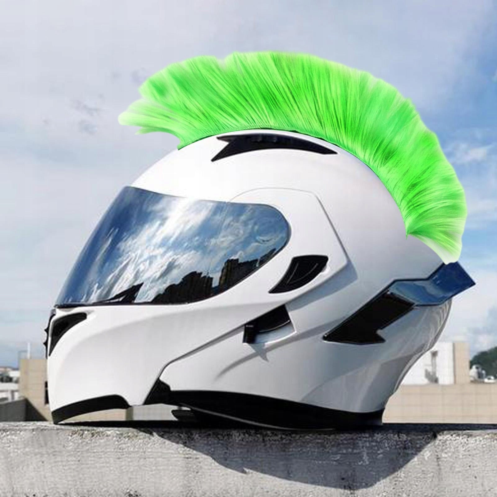 Helmet Wigs, Helmet Hair Patches, Cosplay Party Hairpiece, Skinhead Green Manufacturer no brand