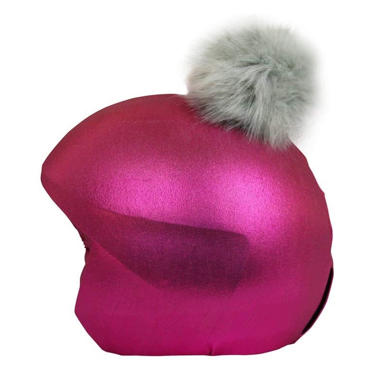 Helmet cover - pink/grey - universal - with pompom