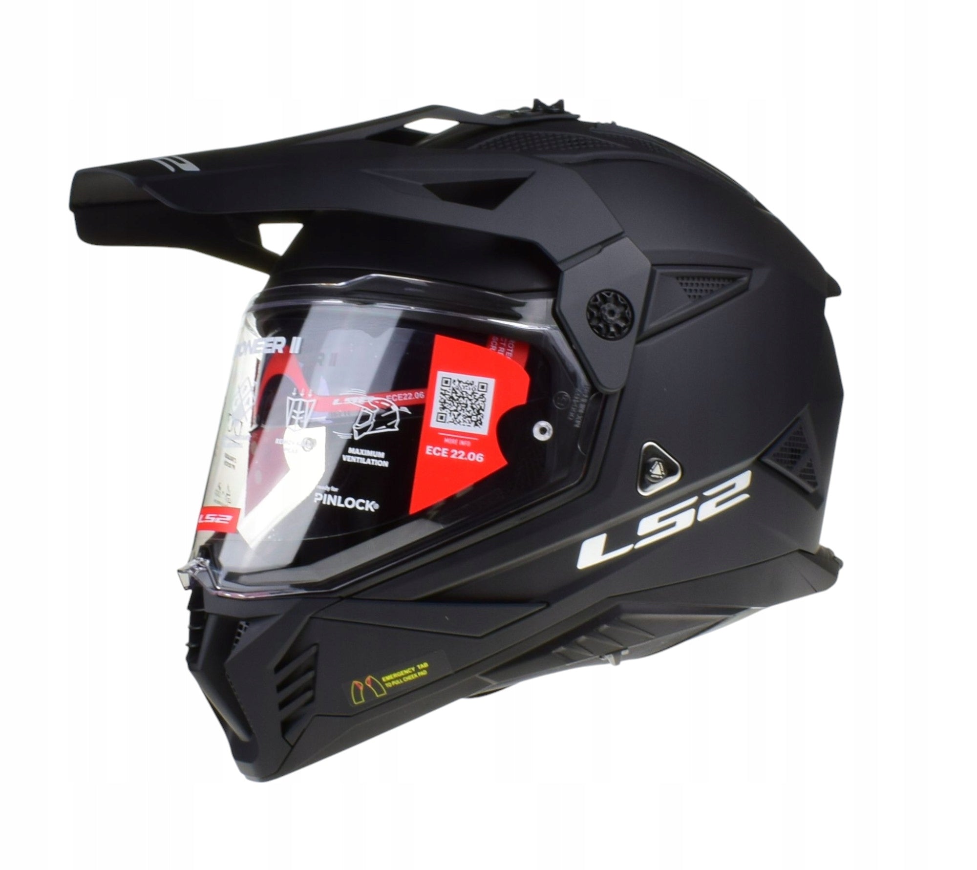 Helmet dual LS2 MX702 PIONEER II MATT BLACK adventure size. M