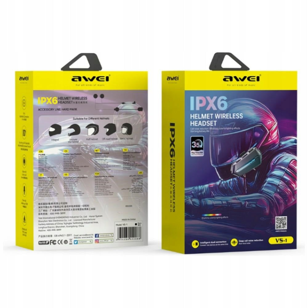 Helmet headset AWEI VS-1 V5.4 black Packaging status original