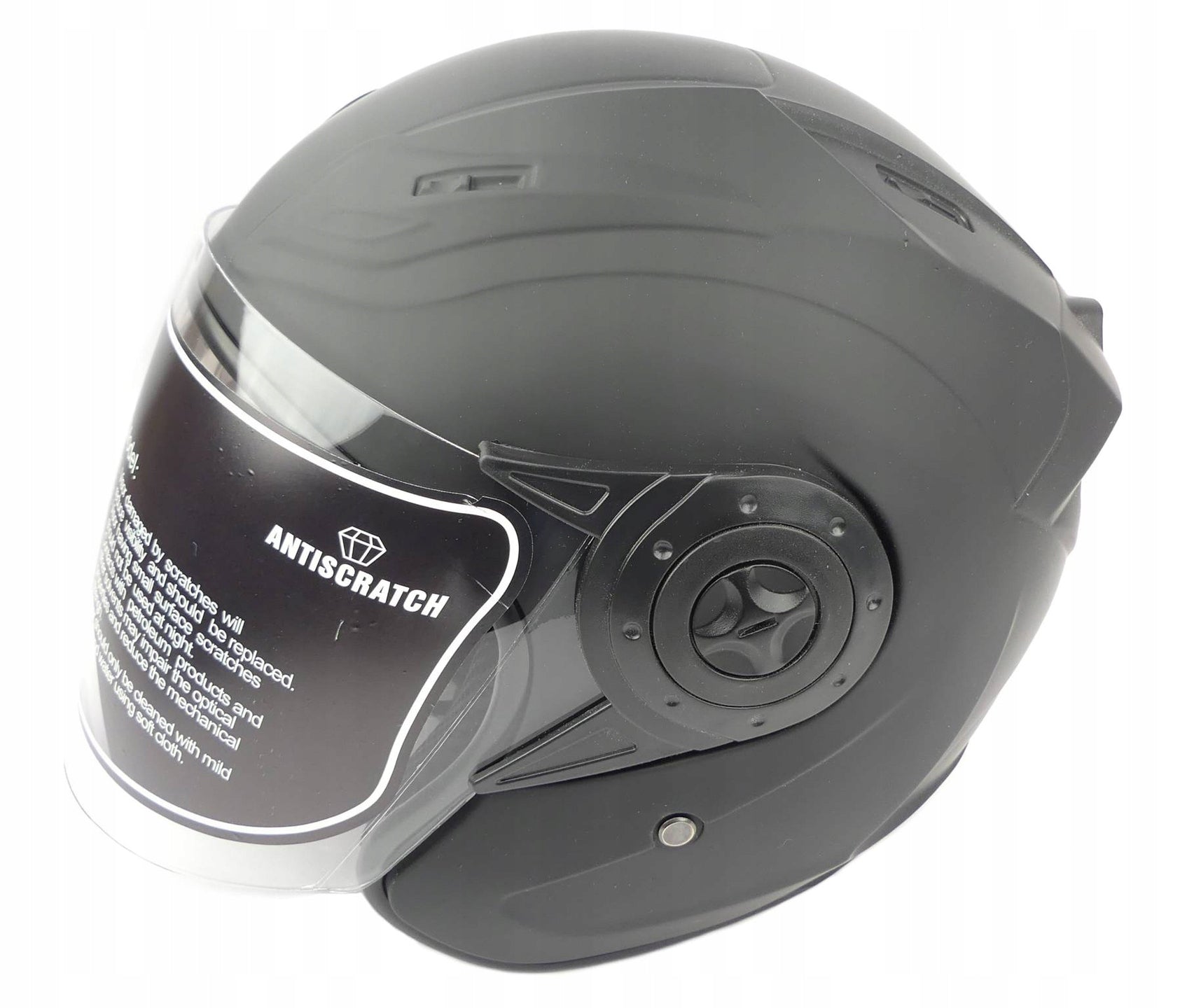 Helmet open black mat for scooter moped chopper motorcycle quad
