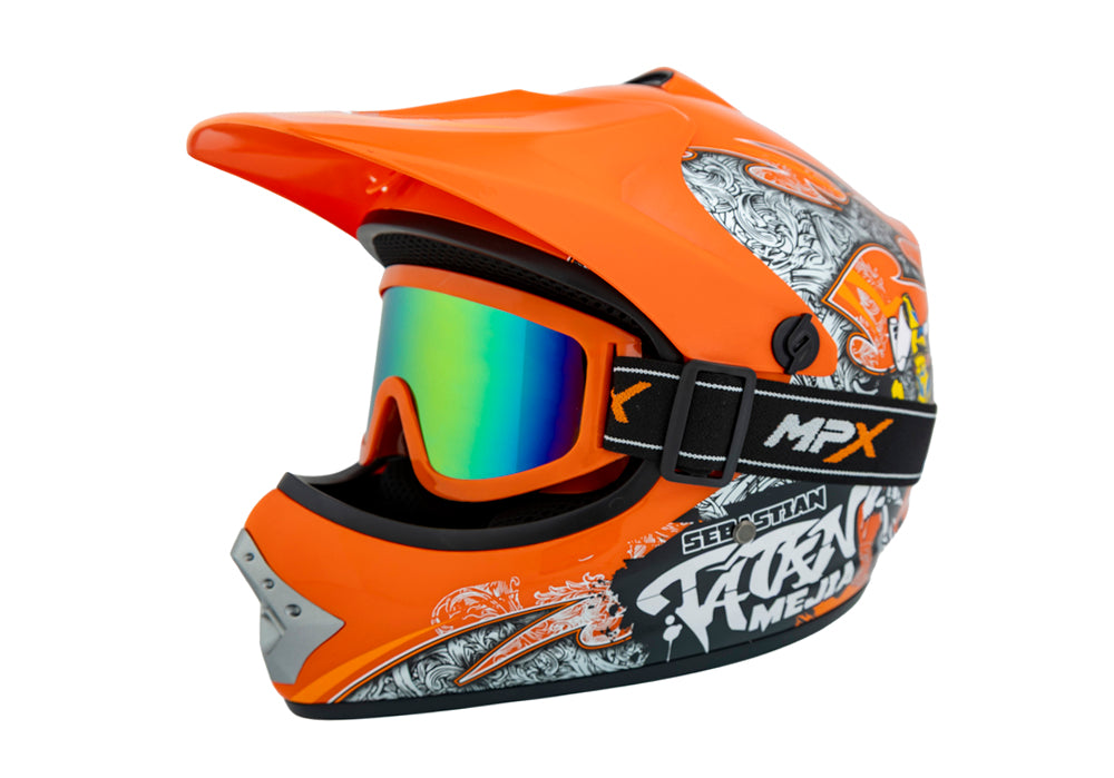 Helmet with Goggles for children on Quad Enduro BMX Cross Scooter XS 51-52 cm Manufacturer MPX