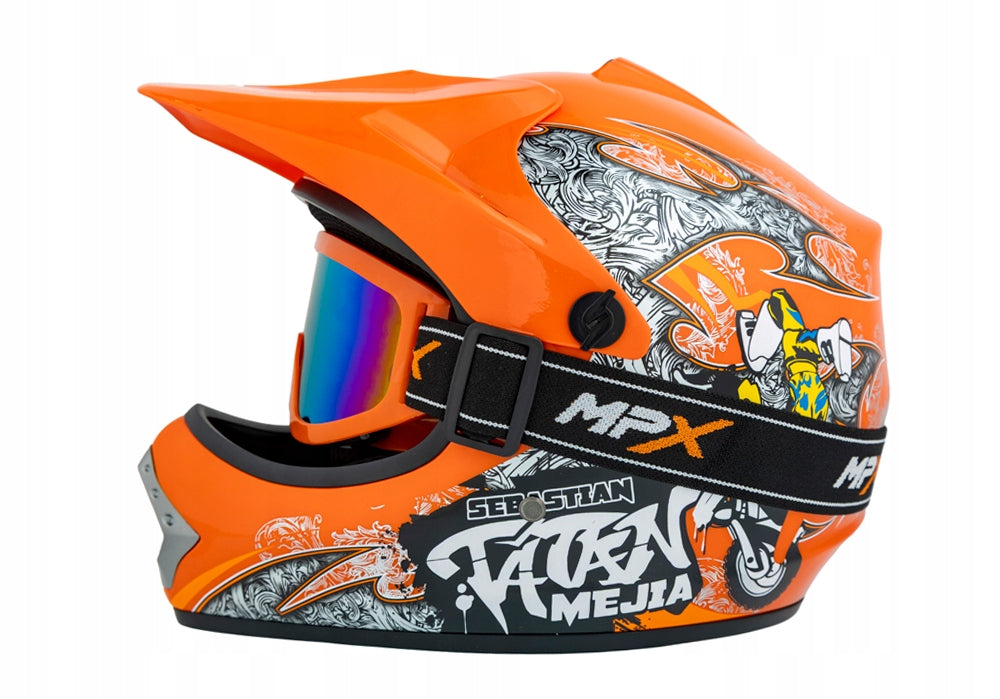 Helmet with Goggles for children on Quad Enduro BMX Cross Scooter XS 51-52 cm Manufacturer's catalog number MCGKZ02068