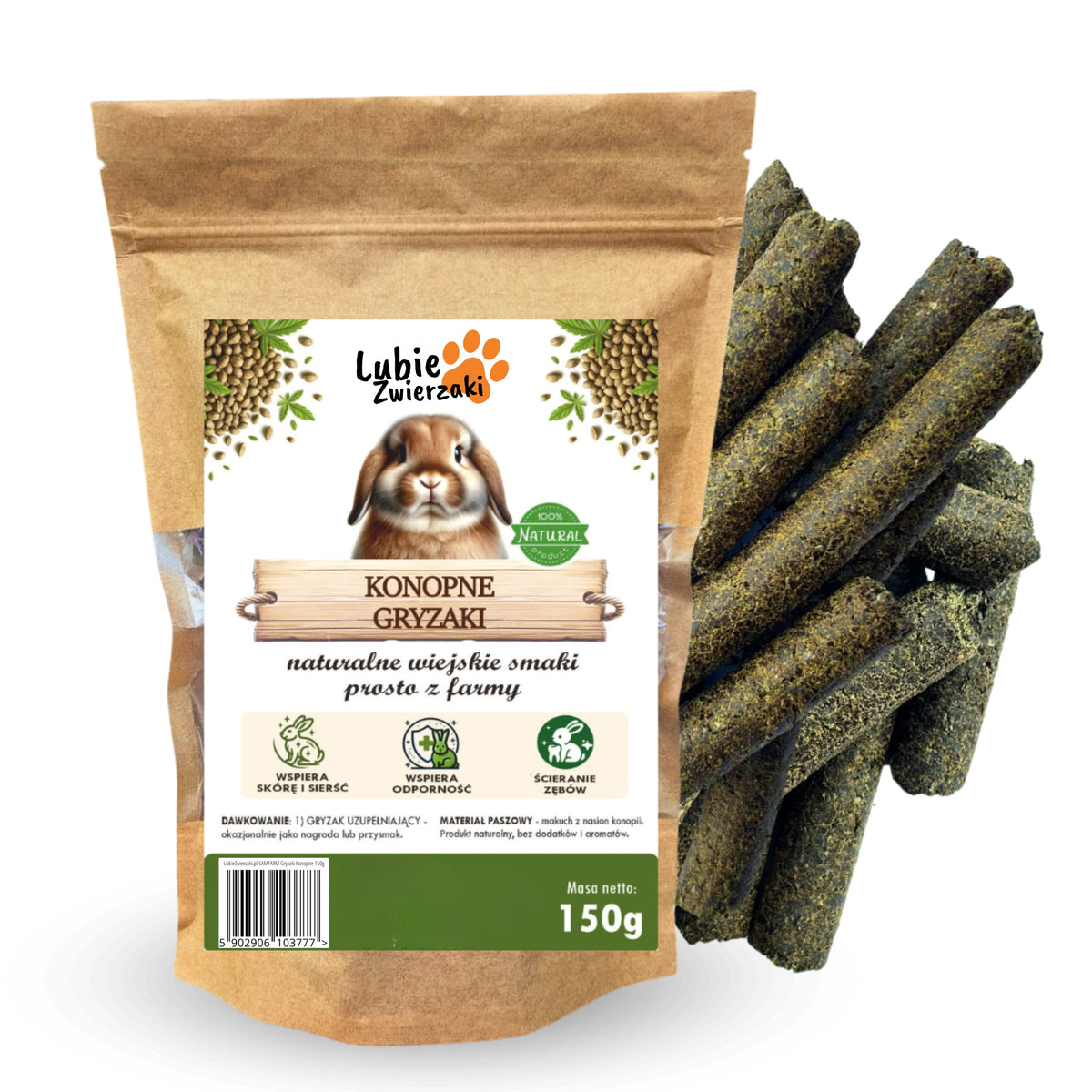 Hemp Teether for Rodent Rabbits Teeth Abrasion Biting 150g