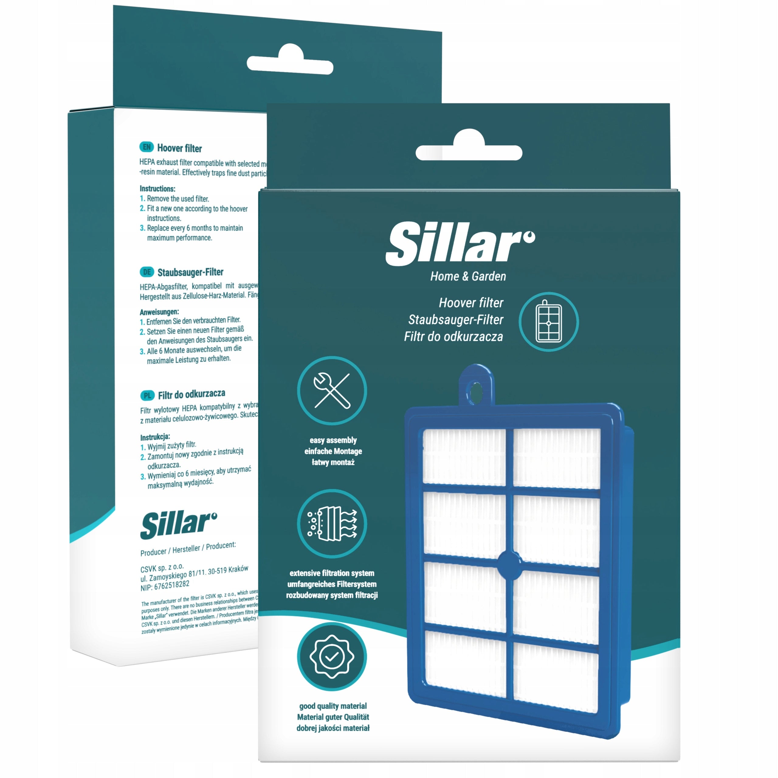 Hepa filter for vacuum cleaner Elektrolux UltraSilencer Philips FC8031 H13 EFH12 Manufacturer Sillar