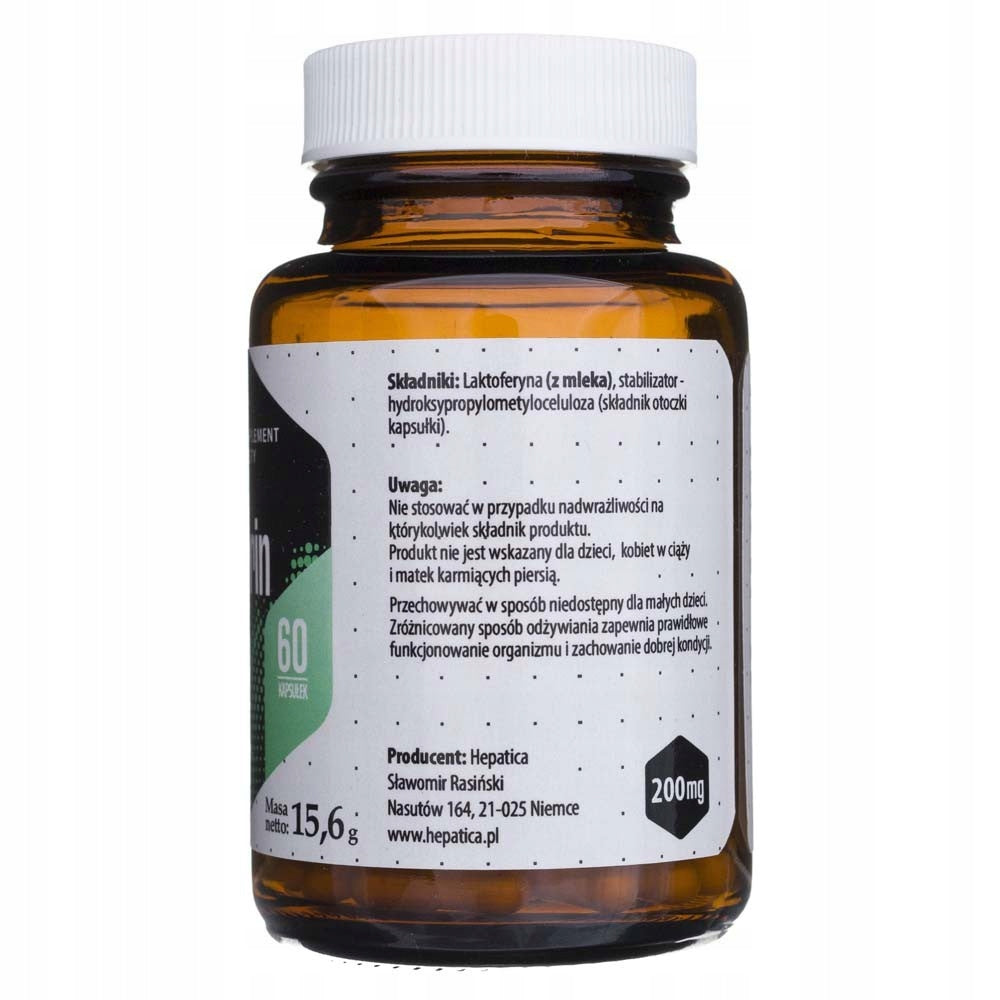 Hepatica Lactoferrin Forte 60 capsules Packaging status original