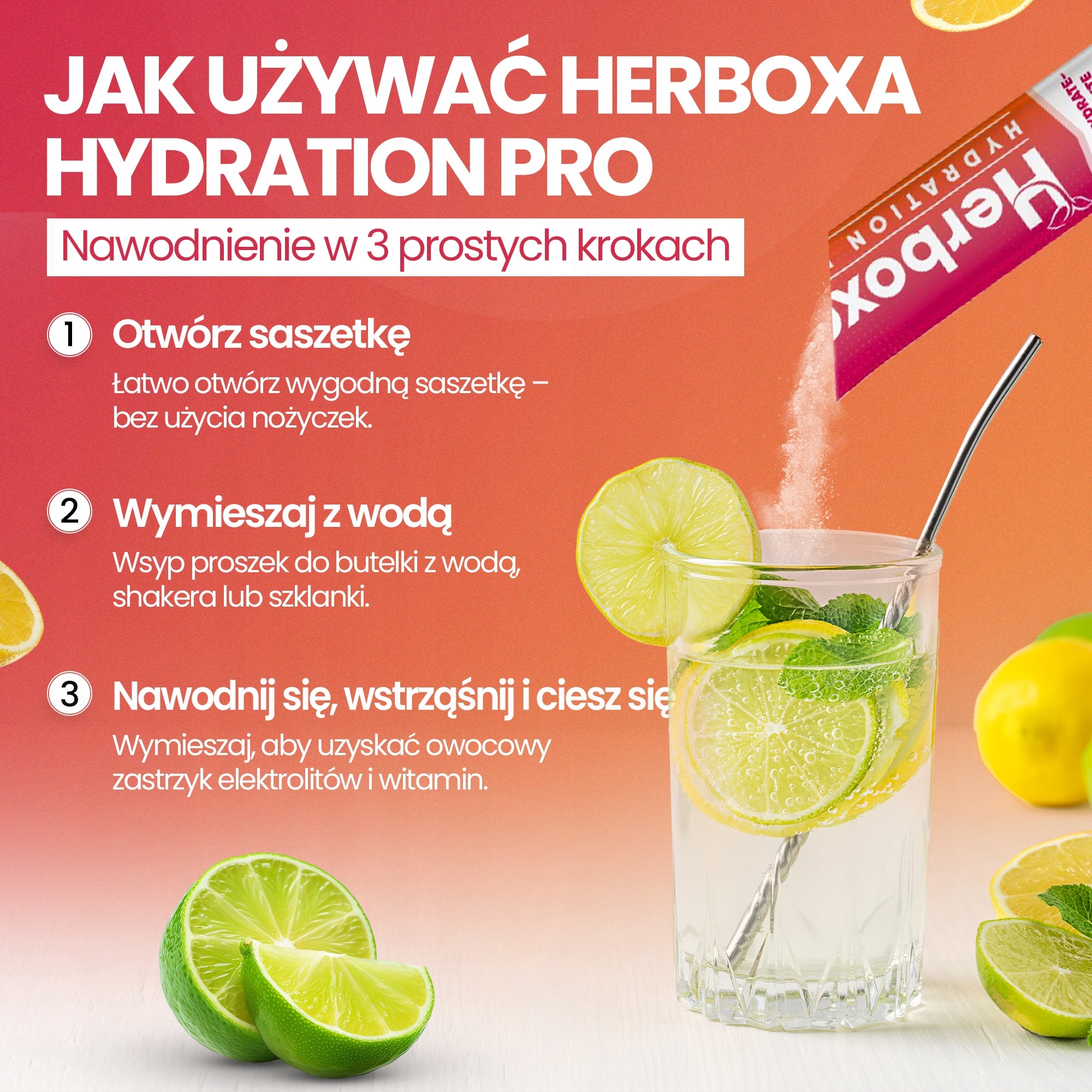 Herboxa Hydration Pro Elektrolity Izotonik Saszetki - 24x7g Brand no brand