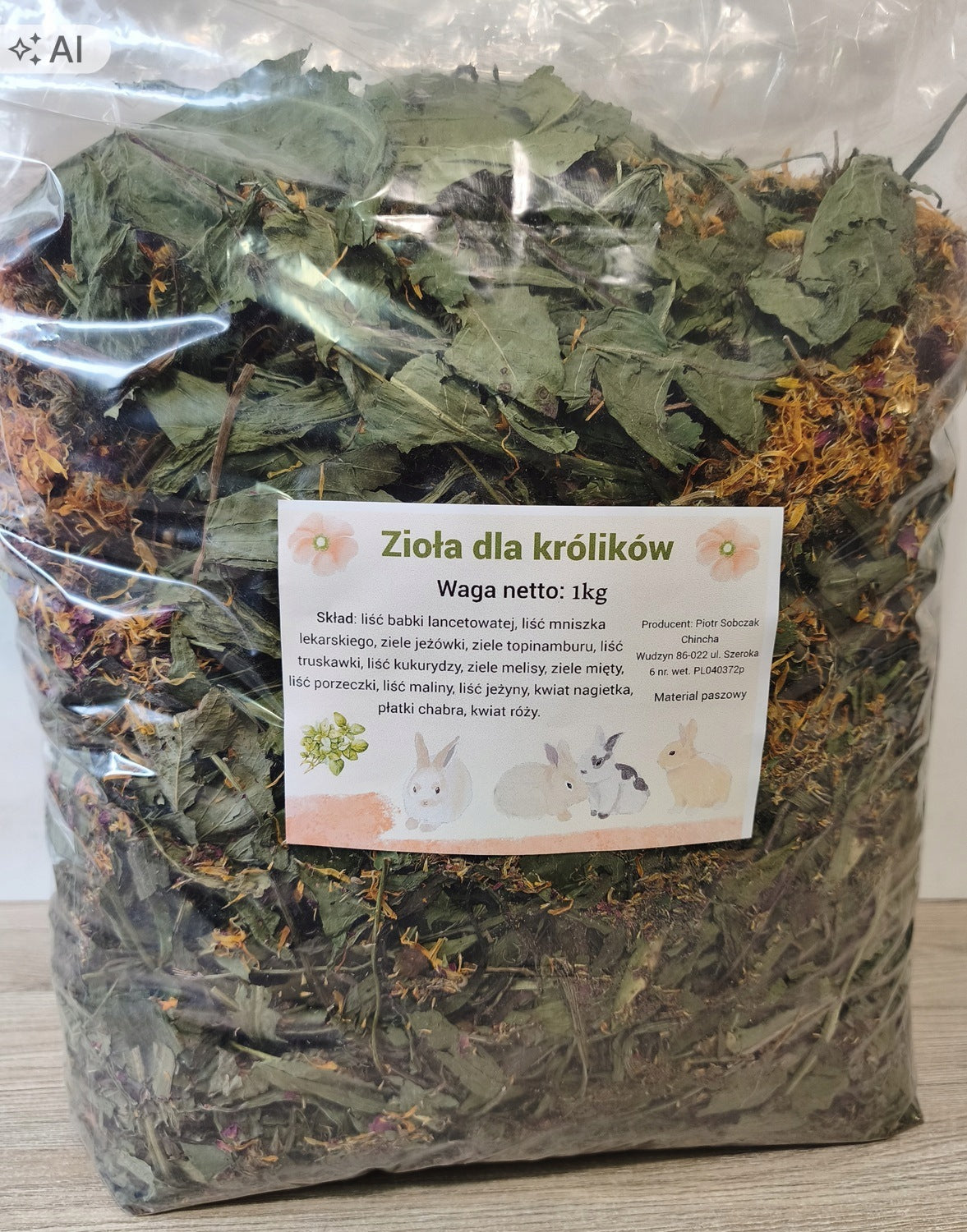 Herbs Whole Leaf Rich Basic Mixture For Rabbits Dandelion Babka 1kg