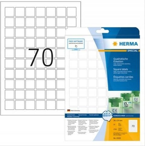Herma Interchangeable labels A4, 24 x 24 mm, white, Movables technology. 10105
