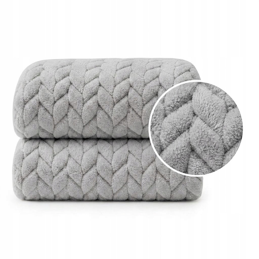 Herringbone Blanket Grey Soft Warm Elegant Decorative 200x220