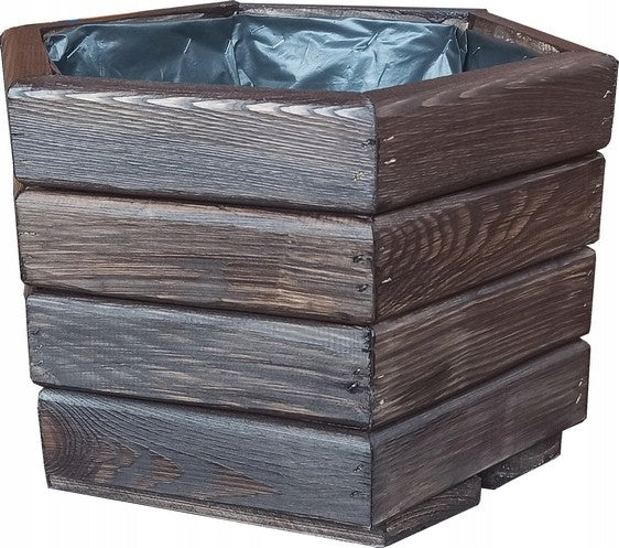 Hexagonal planter 40 cm Heavy 4 kg Ready Material wood