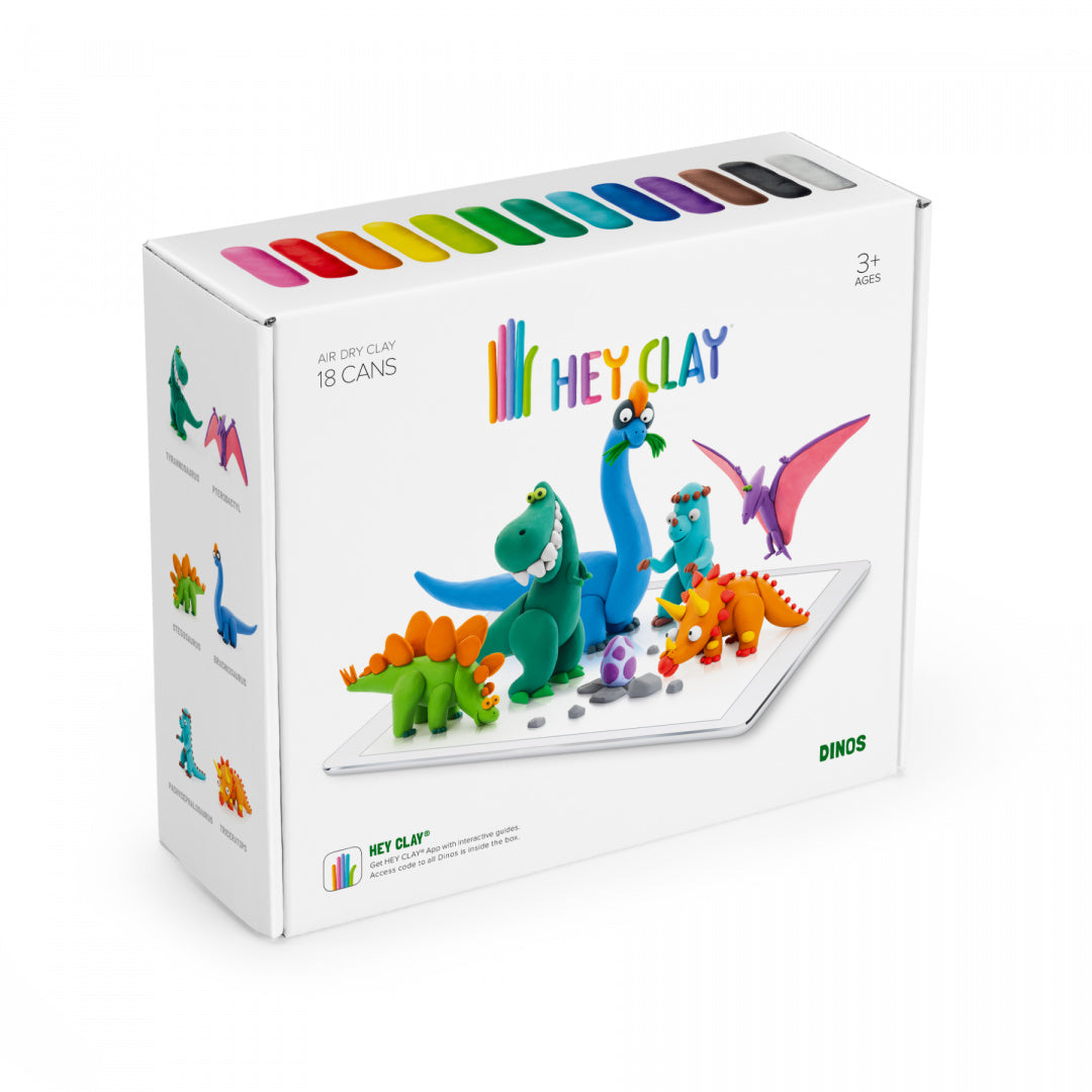 Plastilino rinkinys Hey Clay Dinos, 18 vnt.