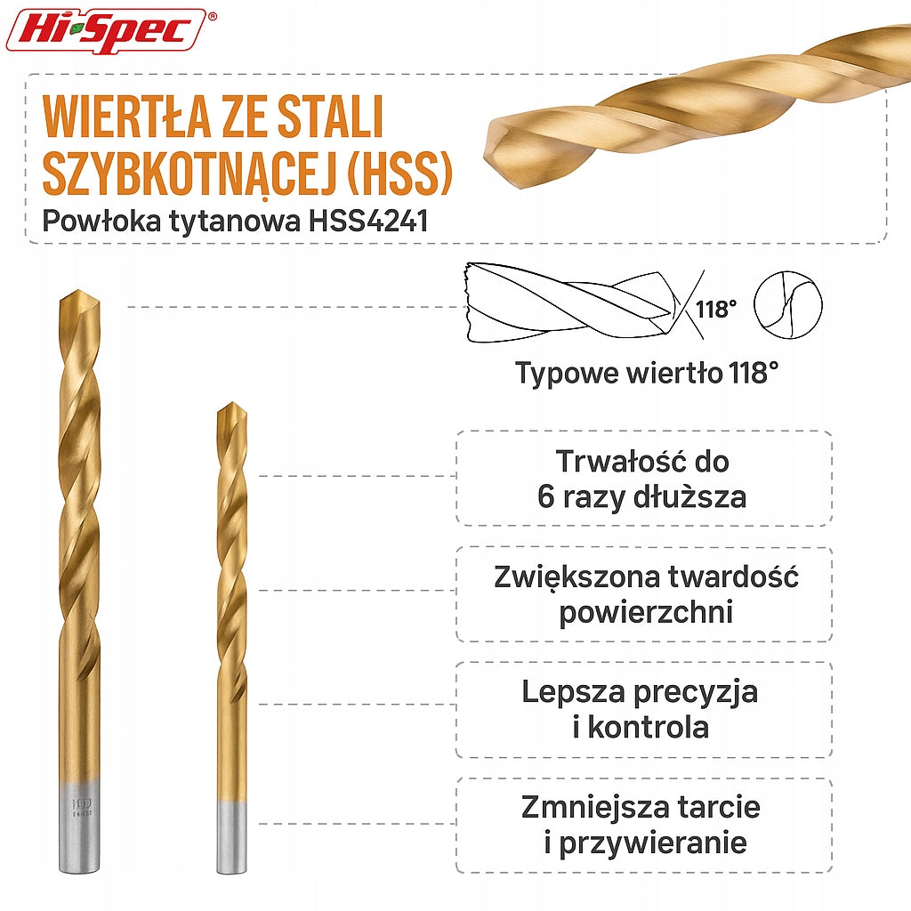 Hi-Spec 10-piece twister for broken screws and drill bits left 3-18mm HSS Manufacturer code T20172