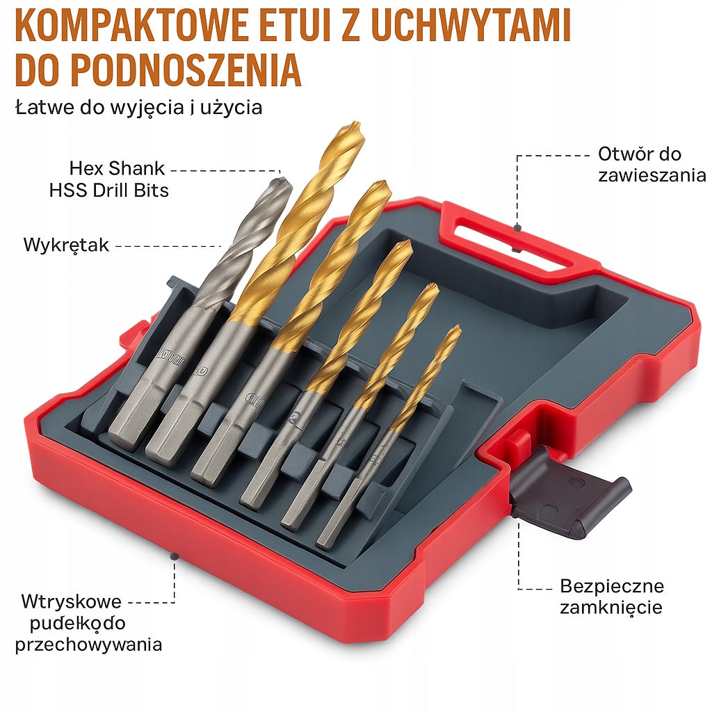Hi-Spec 10-piece twister for broken screws and drill bits left 3-18mm HSS Packaging status original