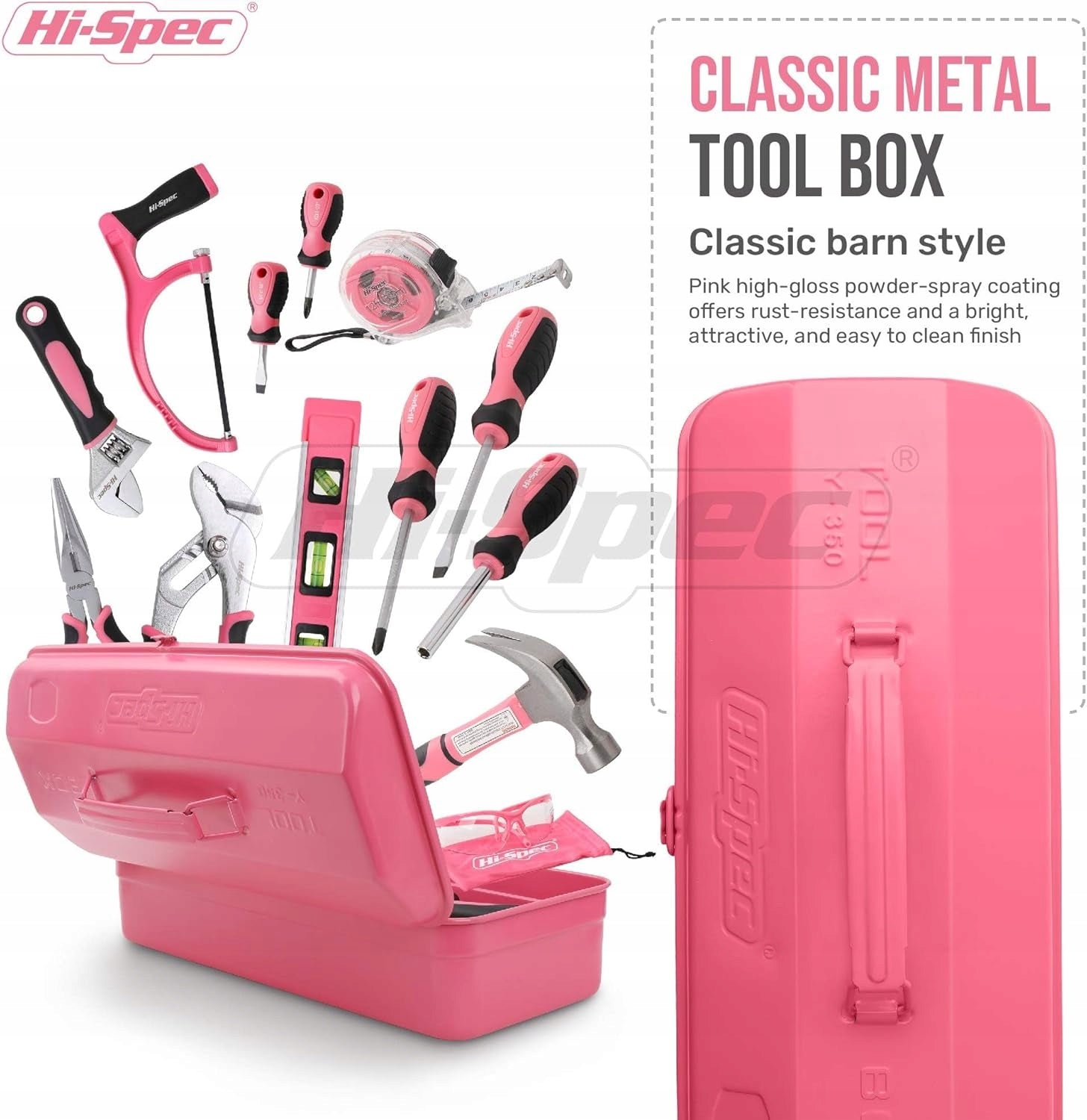 Hi-Spec 31pc Pink Starter Tool Kit Metal Case DIY Home Craft Hand Tools Manufacturer code DT90103P-GER