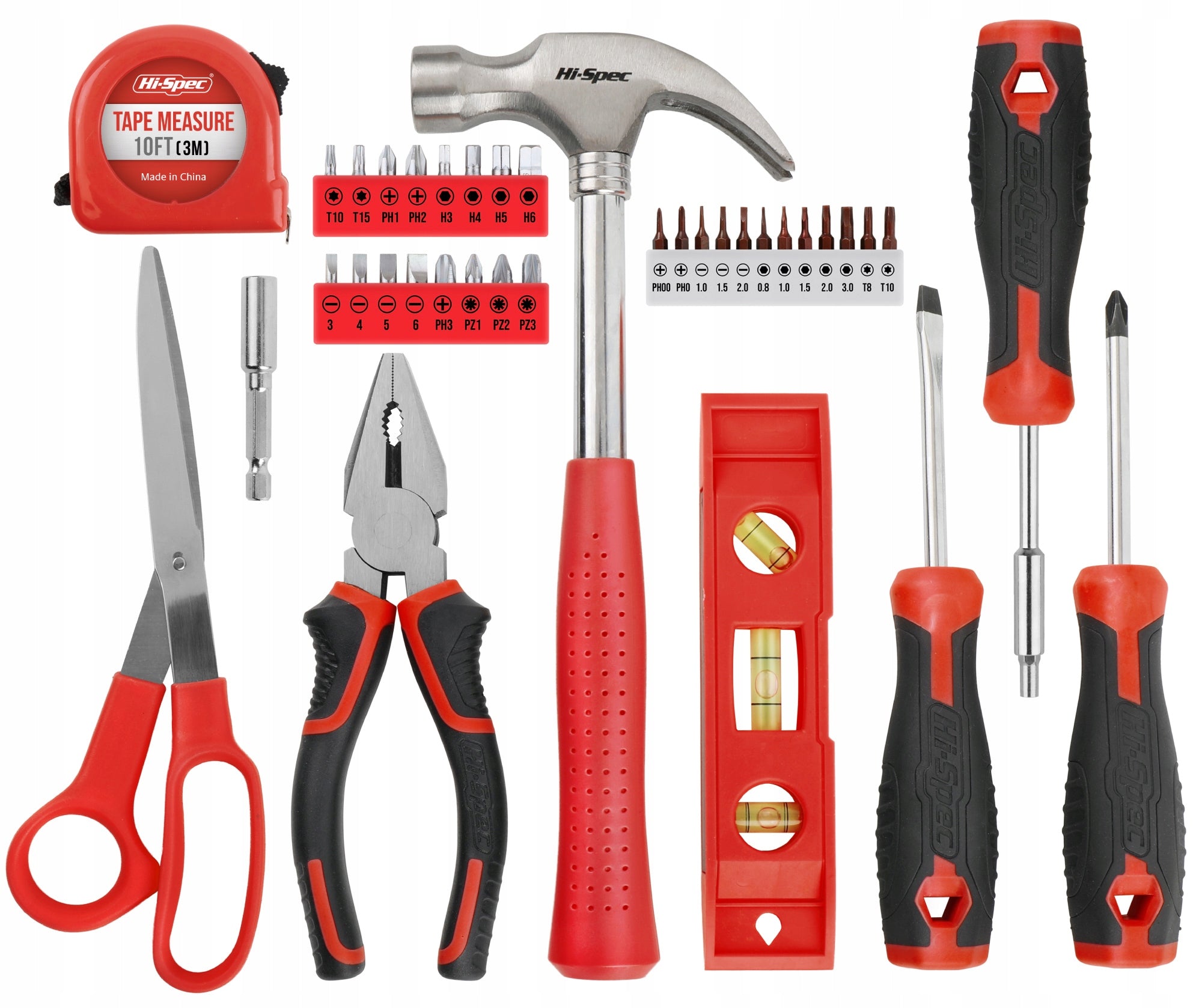 Hi-Spec 42pc Red Home DIY Repairs Hand Tool Kit Box Set. Household & Office Number of items in the set 42