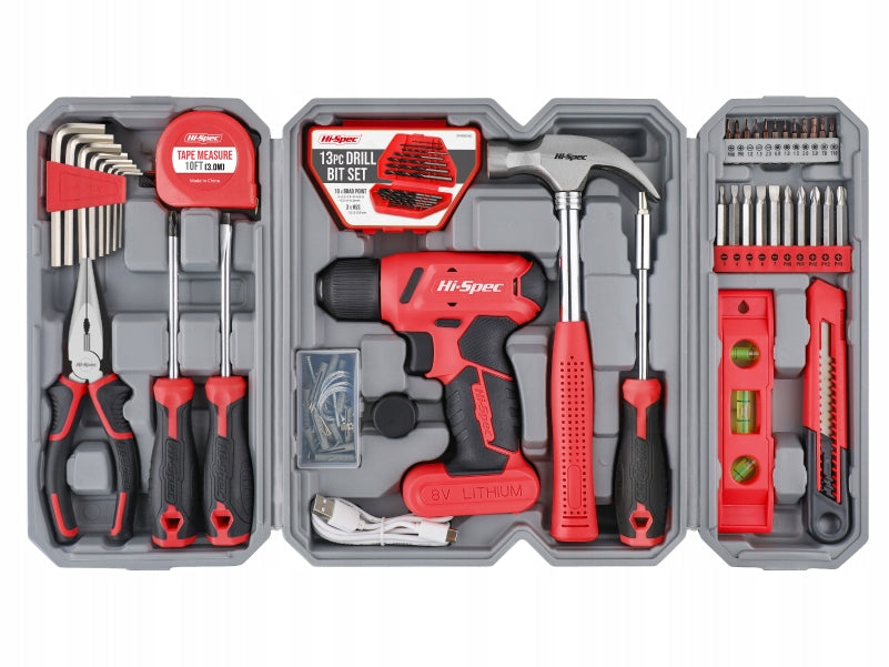 Hi-Spec 8V USB Electric Power Cordless Drill Driver and Home DIY Tool Set Customs tariff code 82060000