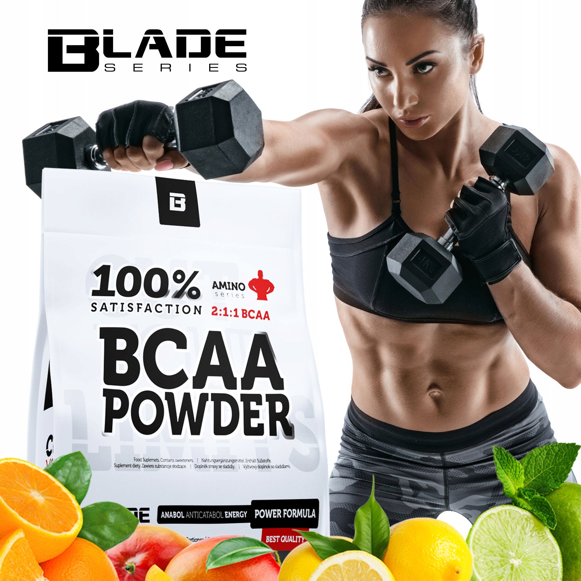 Hi TEC BLADE 100% BCAA Powder - 500g + Glutamine Brand HiTec Nutrition