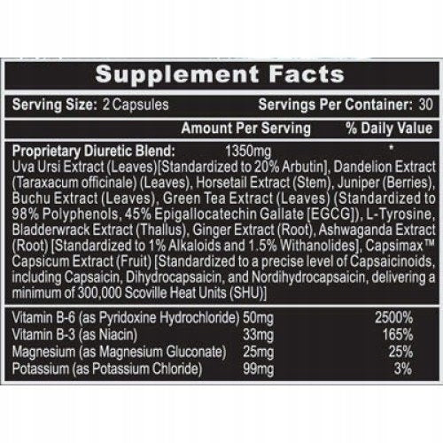 Hi-Tech Pharmaceuticals H2O EXPULSION 60 kaps. Expiration date at least six months from the date of purchase