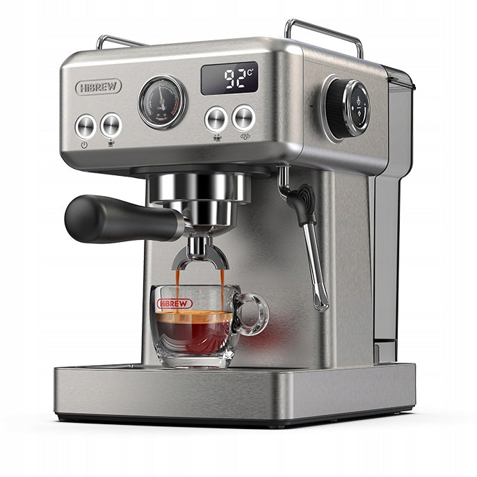 HiBREW H10A 19Bar 1350W Espresso Machine Adjustable Temperature 1.8L Silver
