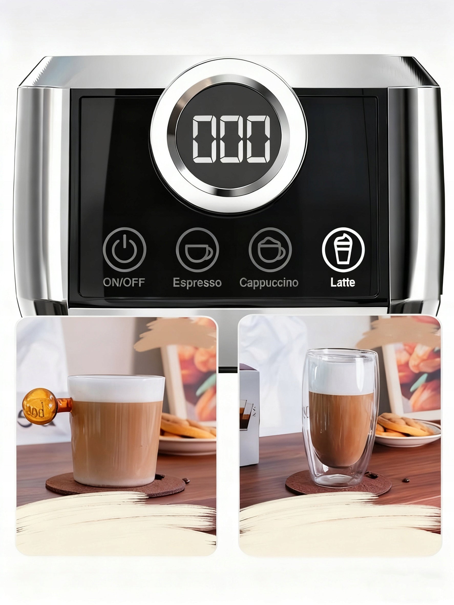HiBREW H13A 20Bar Semi Automatic Coffee Machine Stainless Steels 1350w 1.3L Brand HiBREW