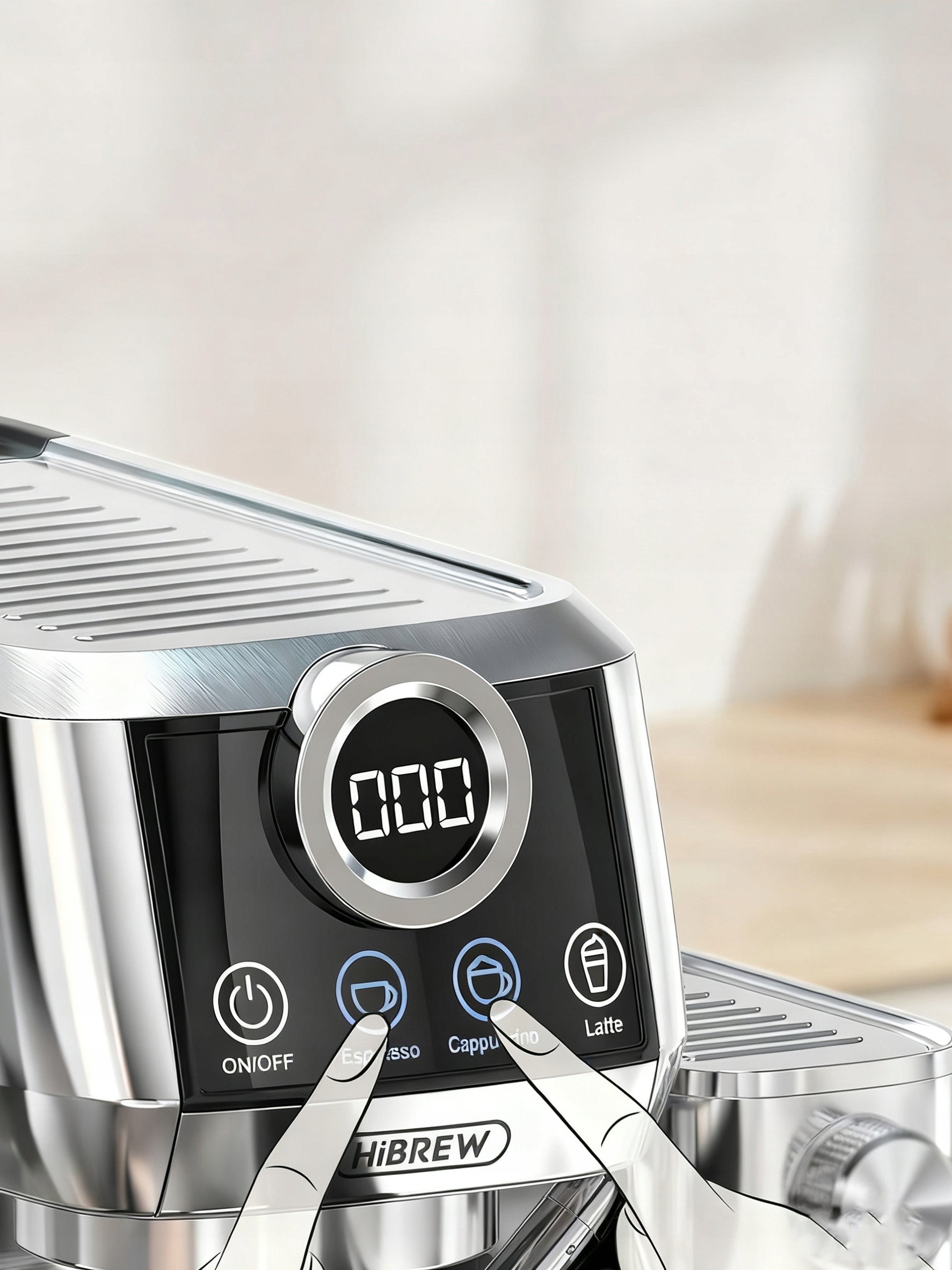 HiBREW H13A 20Bar Semi Automatic Coffee Machine Stainless Steels 1350w 1.3L Packaging status original
