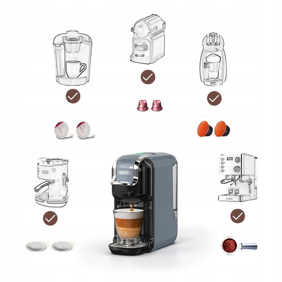 HiBREW H2B 5in1 Coffee Machine 20Bar Espresso Maker Hot Cold Compatible Manufacturer code HiBREW-H2B-GR