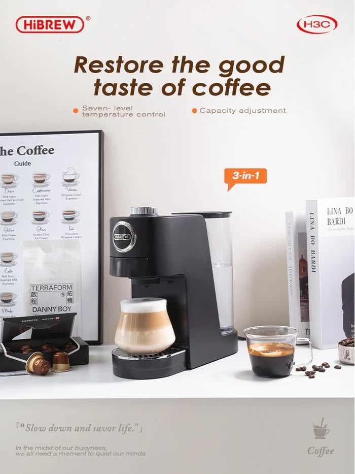 HiBREW H3C espresso machine 20Bar Hot/Cold 7-Temp Control-White Packaging status original