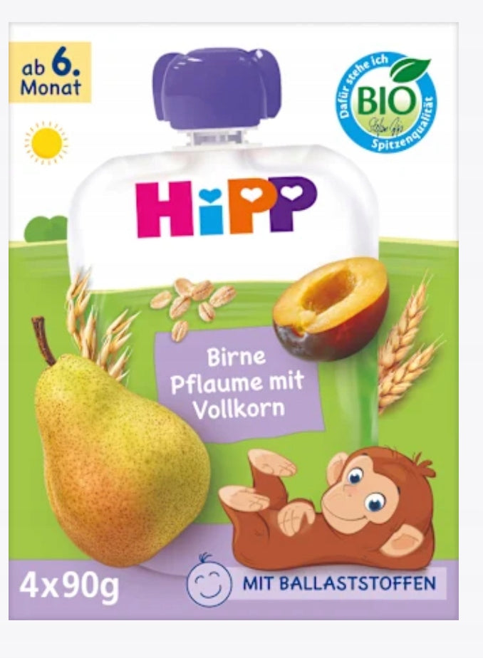 HiPP BIO Mousse Pear Plum Cereal 90g
