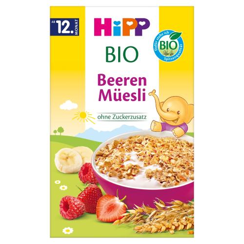 HiPP BIO Muesli multigrain strawberries raspberries from 12 months snack 200g