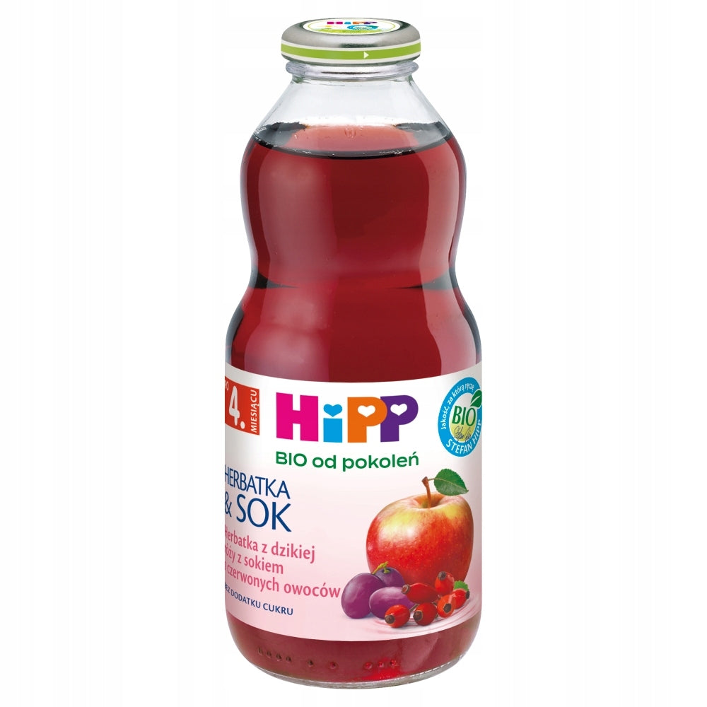 HiPP BIO WILD ROSE tea with fruit juice after 4 months 6x500ml Brand Hipp
