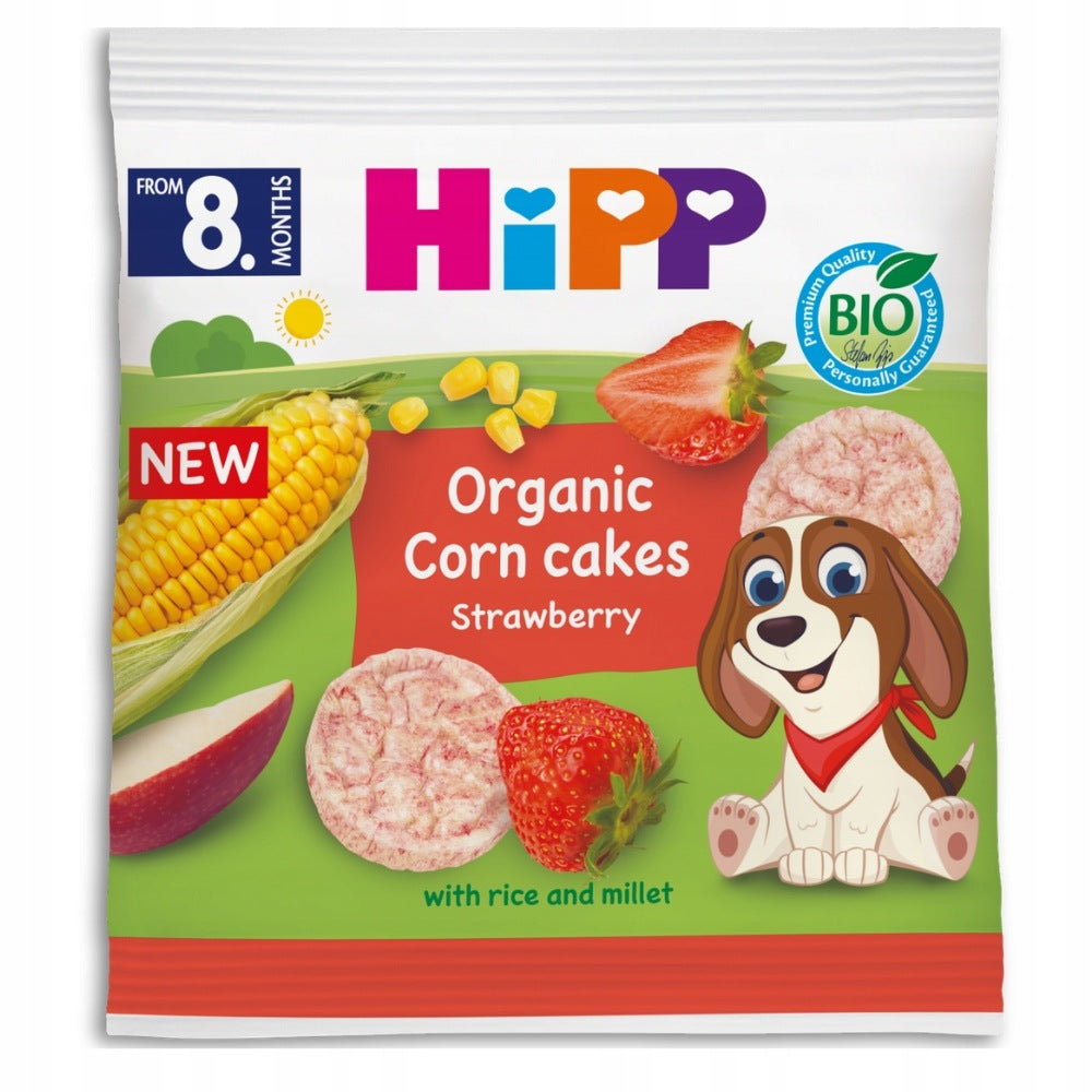 HiPP BIO snack STRAWBERRY CORN Wafers after 8 months 23g Brand Hipp