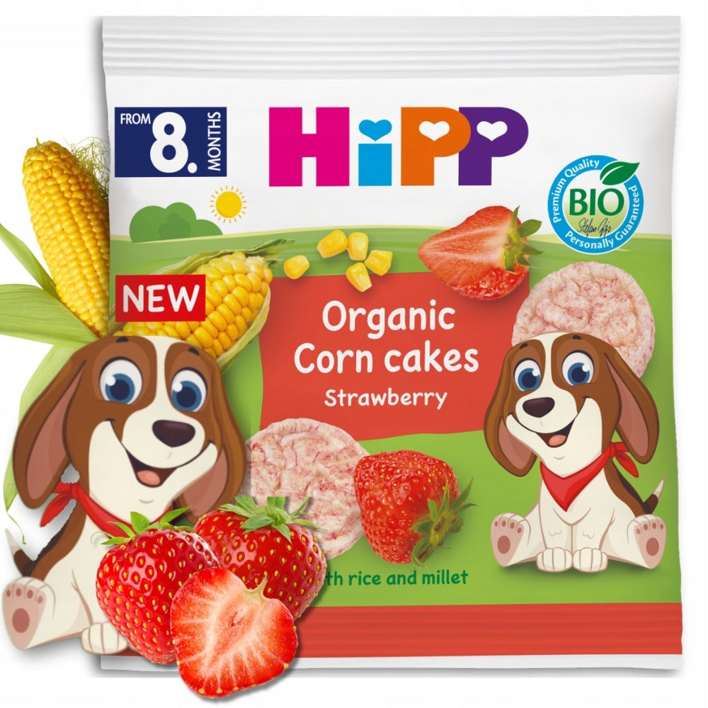 HiPP BIO snack STRAWBERRY CORN Wafers after 8 months 23g