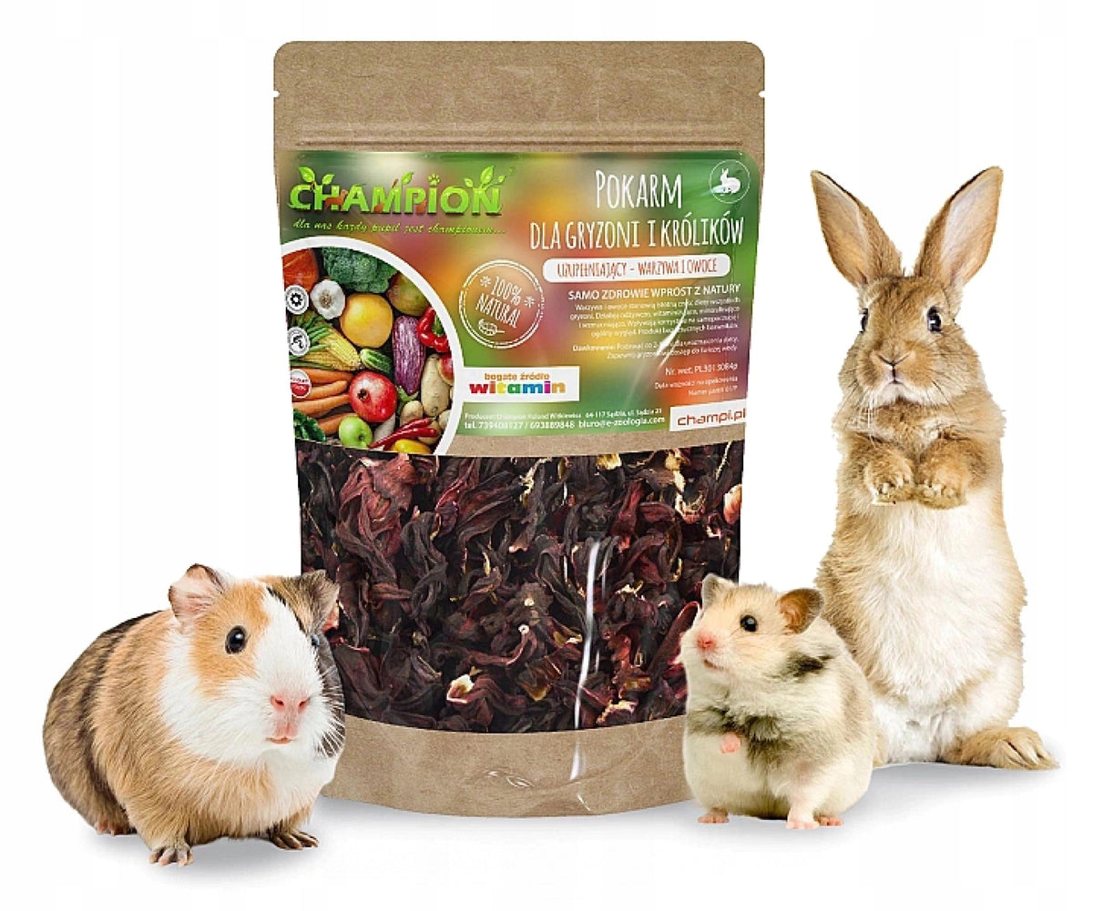 Hibiscus 100g rabbit rodent food pig herbs CHAMPI Packaging status original