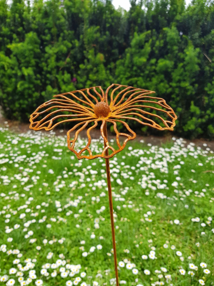 Hibiscus flower 3D 70cm | metal decoration on rod | natural rust Manufacturer code 501.340.015-02
