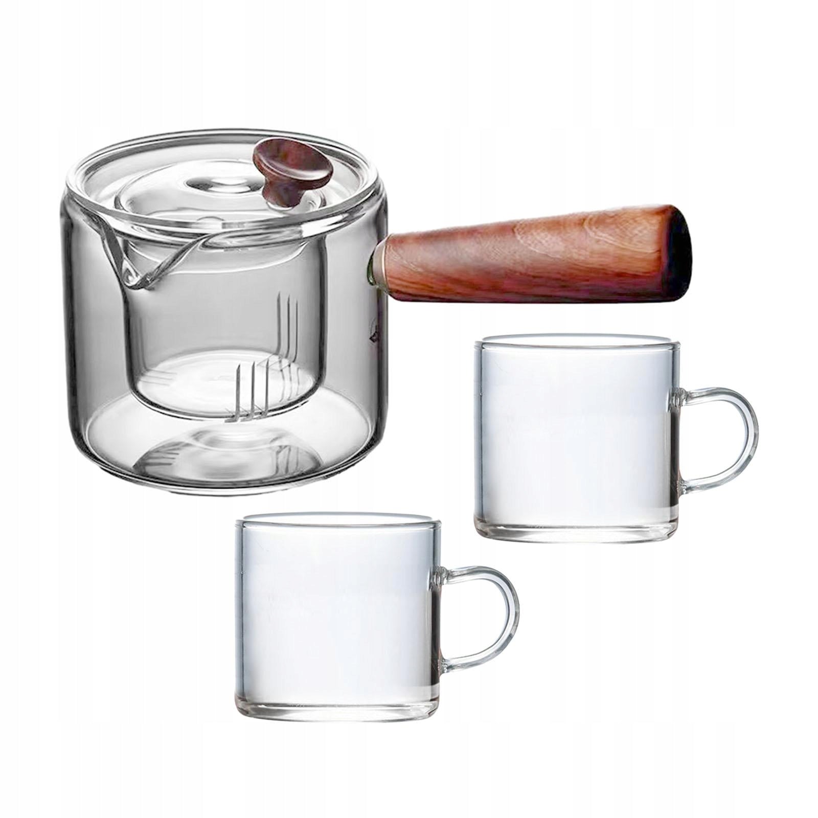 High Borosilicate Glass Teapot Clear Tea Brewer for Office Pot with 2 cups Kind steam juicer