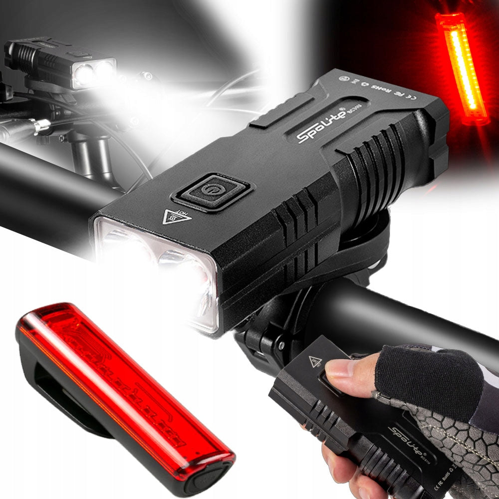 High Brightness Bicycle Light 3000 LM Headlight + Tail Light