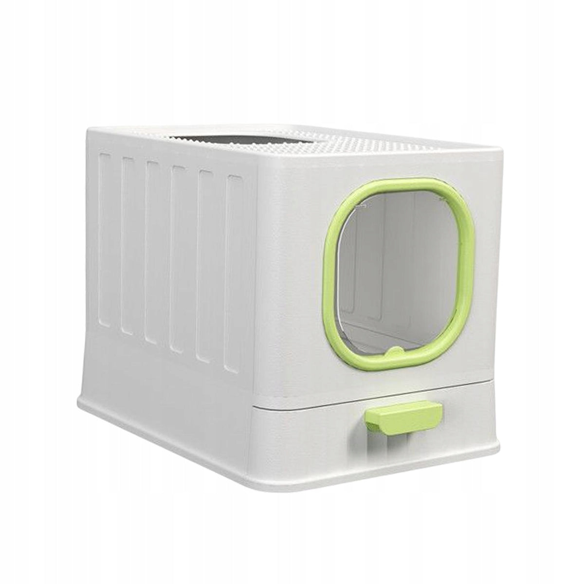 High Capacity Cat Litter Box, Enclosed Toilet with , Easy Clean Green